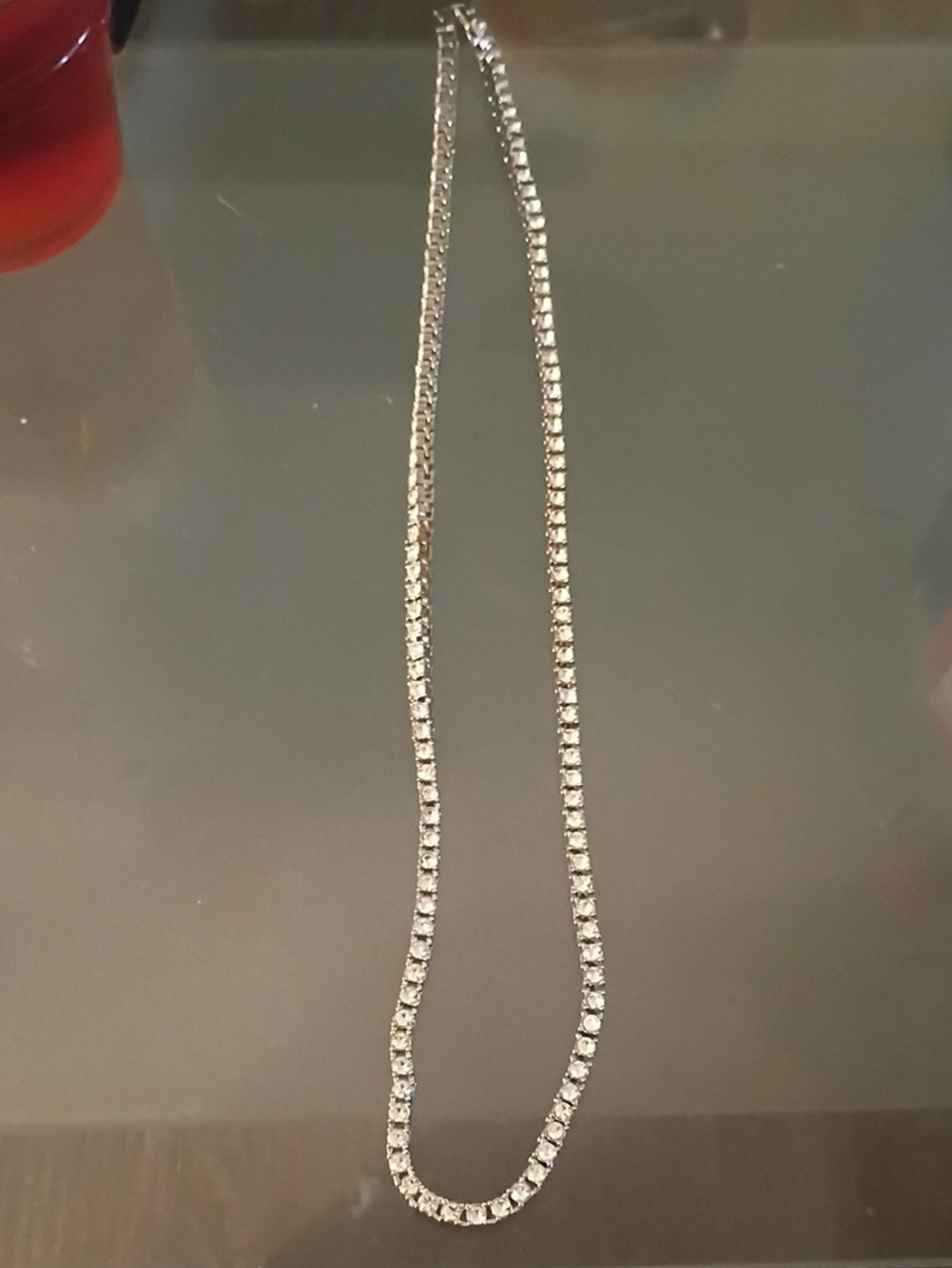 Silver Crystal Tennis Necklace - Women's Jewelry